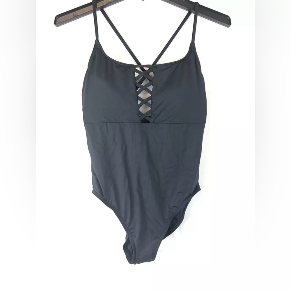 La Blanca Island Goddess Women’s Black Lace-up One Piece, 6